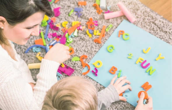 Lernspiel zur Buchstaben-Laut-Zuordnung bei der LRS-Therapie im Lernraum Schorndorf